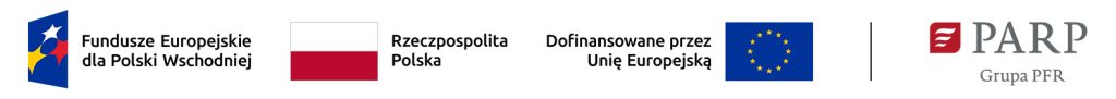 Fundusze Europejskie dla Polski Wschodniej · Rzeczpospolita Polska · Dofinansowane przez Unię Europejską · PARP Grupa PFR